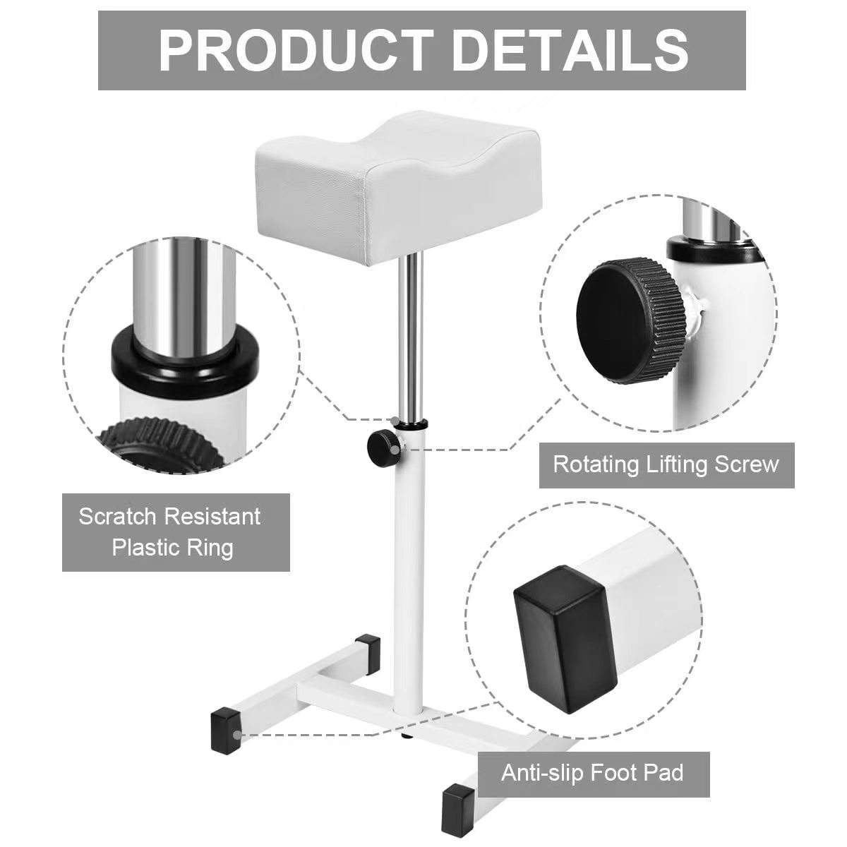 Adjustable Pedicure Foot Rest Stool 360° Rotating